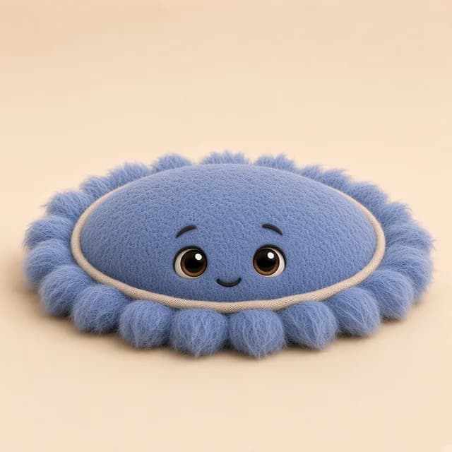 Concept art of creature C03: Cornflower blue pancake that lies flat like a little rug