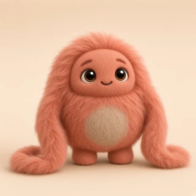 Concept art of creature C10: Coral belly with extra-long fluffy arms that loop on the floor