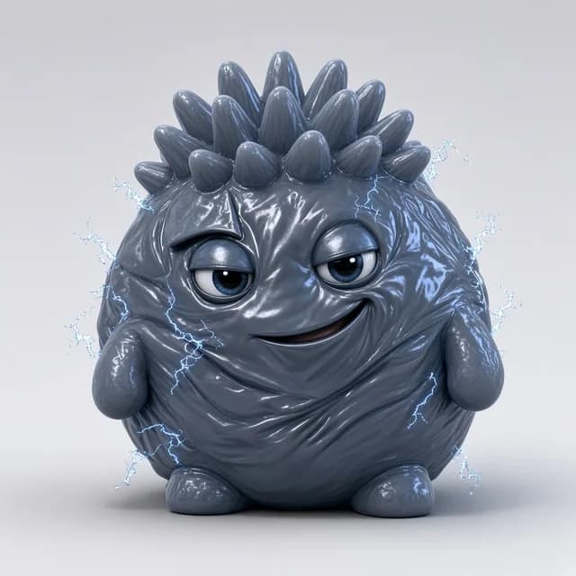 Concept art of creature V01: Spiky static ball that crackles when it rolls